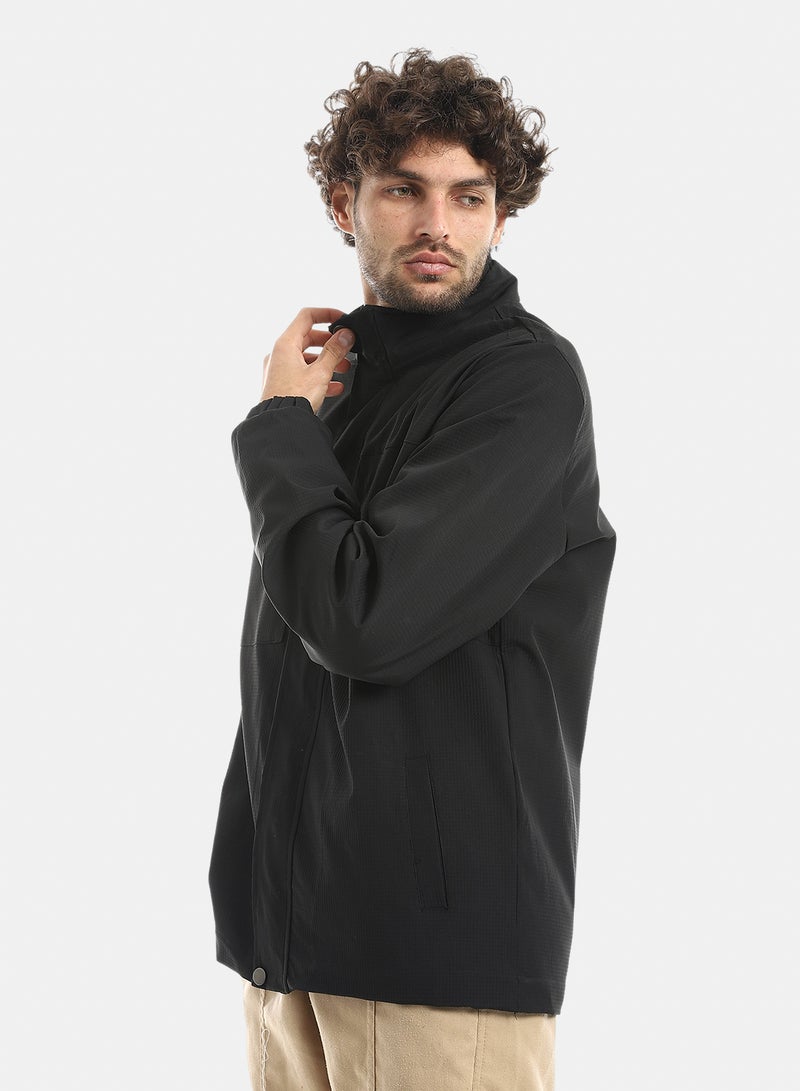 Andora Black Hooded Zip-Up Jacket_Black - Image 4